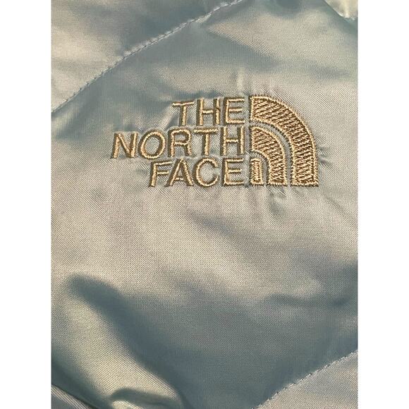 North Face Baby Blue 550 Goose Down Y2K Puffer Jacket size Large - Picture 4 of 16